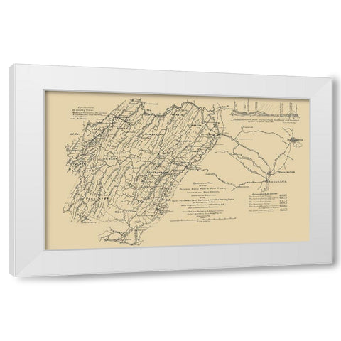 Potomac Basin West of Blue Ridge Virginia White Modern Wood Framed Art Print by Hotchkiss