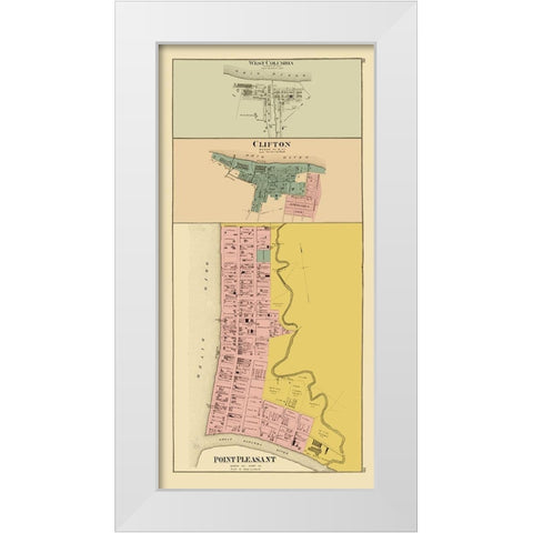 West Columbia Clifton Point Pleasant West Virginia White Modern Wood Framed Art Print by Hayes