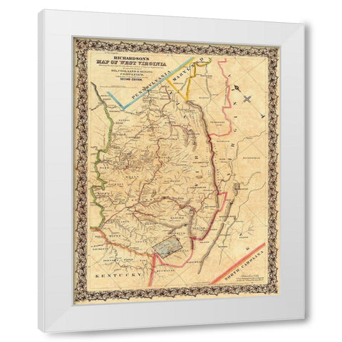 West Virginia - Richardson 1864 White Modern Wood Framed Art Print by Richardson