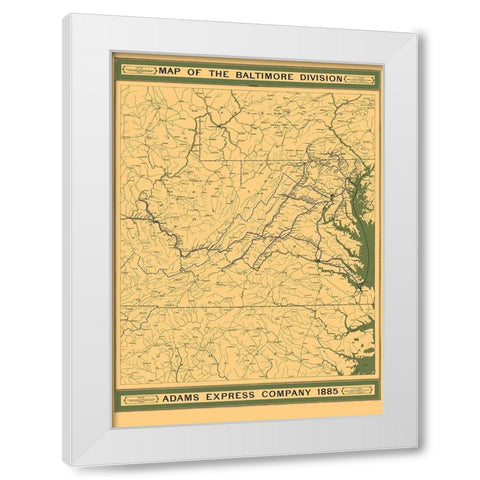 Adams Express Co, Baltimore Division - Lang 1885 White Modern Wood Framed Art Print by Lang