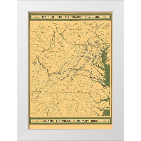 Adams Express Co, Baltimore Division - Lang 1885 White Modern Wood Framed Art Print by Lang