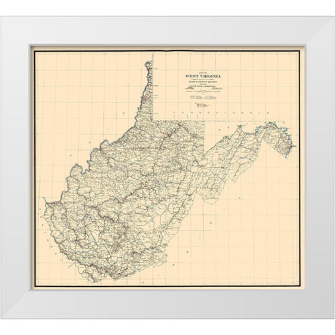 West Virginia -1919 White Modern Wood Framed Art Print by Unknown