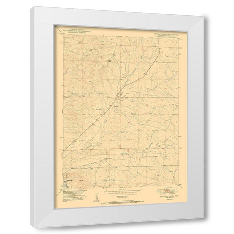 Antelope Creek Wyoming Quad - USGS 1950 White Modern Wood Framed Art Print by USGS