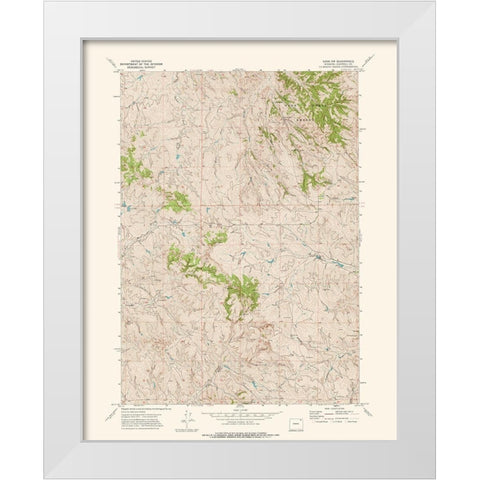 North West Adon Wyoming Quad - USGS 1972 White Modern Wood Framed Art Print by USGS