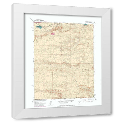 Altvan Wyoming Quad - USGS 1963 White Modern Wood Framed Art Print by USGS