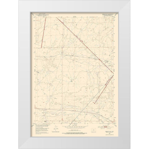 North West Arminto Wyoming Quad - USGS 1952 White Modern Wood Framed Art Print by USGS