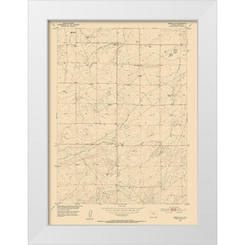 Arminto Wyoming Quad - USGS 1952 White Modern Wood Framed Art Print by USGS