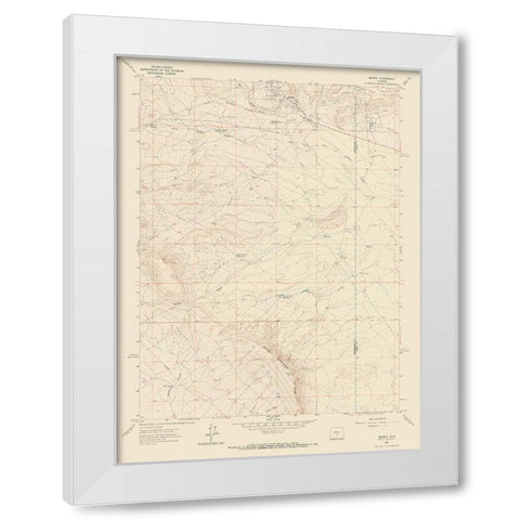 Bairoil Wyoming Quad - USGS 1961 White Modern Wood Framed Art Print by USGS