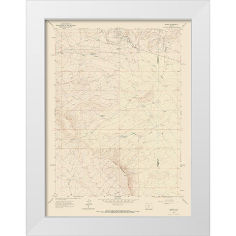 Bairoil Wyoming Quad - USGS 1961 White Modern Wood Framed Art Print by USGS