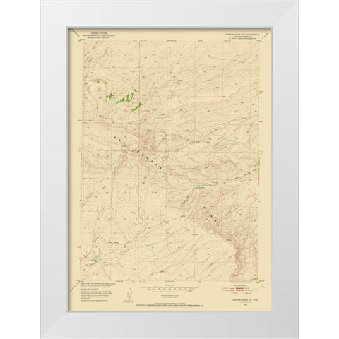 North East Benton Basin Wyoming Quad - USGS 1951 White Modern Wood Framed Art Print by USGS