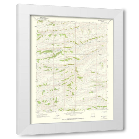 Bell Butte Wyoming Quad - USGS 1962 White Modern Wood Framed Art Print by USGS