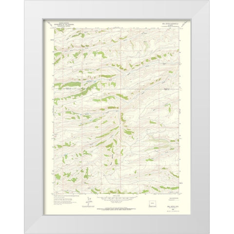 Bell Butte Wyoming Quad - USGS 1962 White Modern Wood Framed Art Print by USGS
