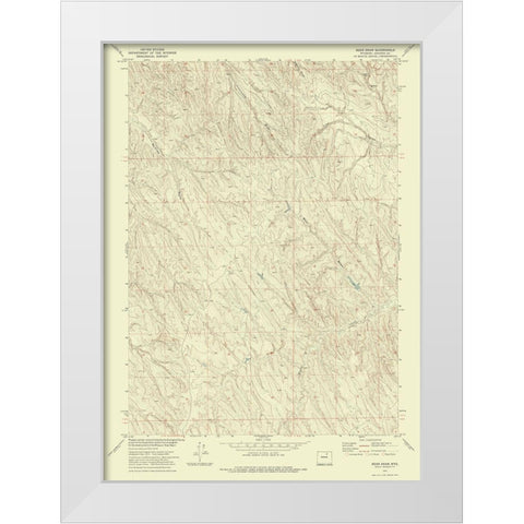 Bear Draw Wyoming Quad - USGS 1972 White Modern Wood Framed Art Print by USGS