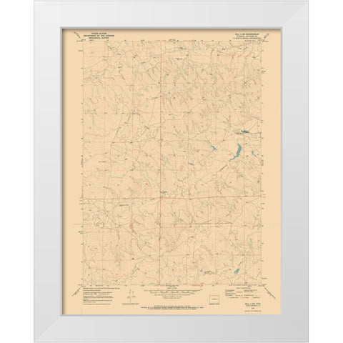 Bill 4 Converse County Wyoming Quad - USGS 1970 White Modern Wood Framed Art Print by USGS