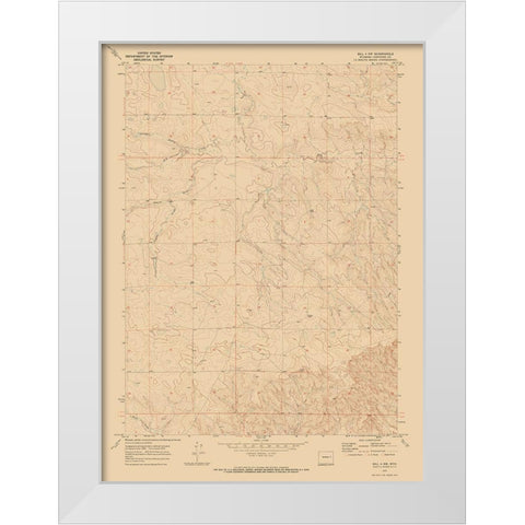 North West Bill Wyoming Quad - USGS 1970 White Modern Wood Framed Art Print by USGS