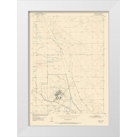 Bishop Wyoming Quad - USGS 1952 White Modern Wood Framed Art Print by USGS