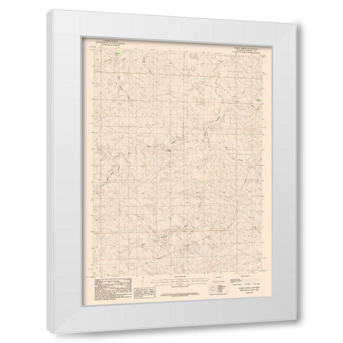 Baker Spring Wyoming Quad - USGS 1984 White Modern Wood Framed Art Print by USGS