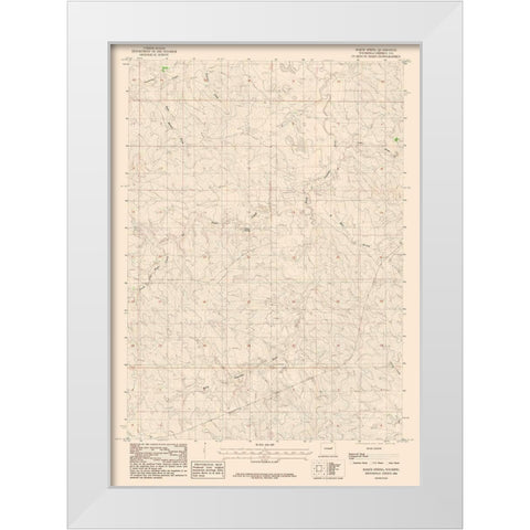 Baker Spring Wyoming Quad - USGS 1984 White Modern Wood Framed Art Print by USGS