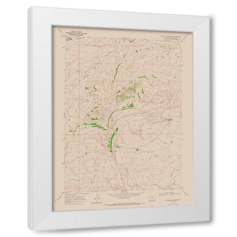 Big Sulfur Draw Wyoming Quad - USGS 1968 White Modern Wood Framed Art Print by USGS