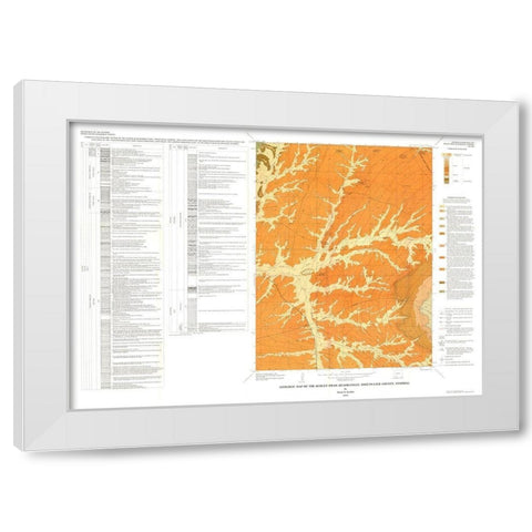 Burley Draw Quad Wyoming - Roehler 1974 White Modern Wood Framed Art Print by Roehler