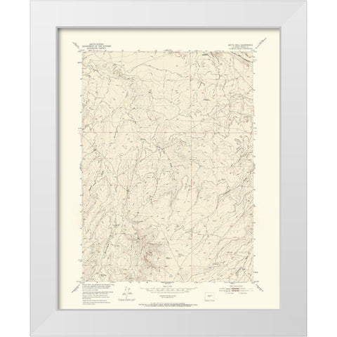 Butte Well Wyoming Quad - USGS 1952 White Modern Wood Framed Art Print by USGS