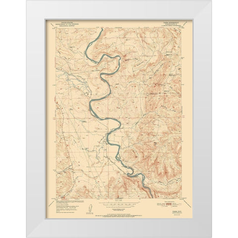 Cassa Wyoming Quad - USGS 1952 White Modern Wood Framed Art Print by USGS