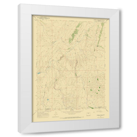 Cornell Gulch Wyoming Quad - USGS 1967 White Modern Wood Framed Art Print by USGS