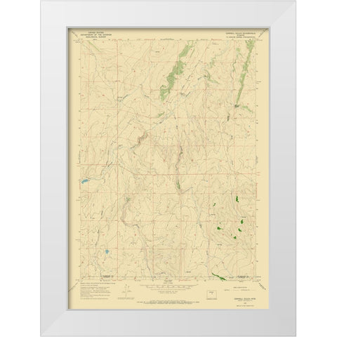 Cornell Gulch Wyoming Quad - USGS 1967 White Modern Wood Framed Art Print by USGS