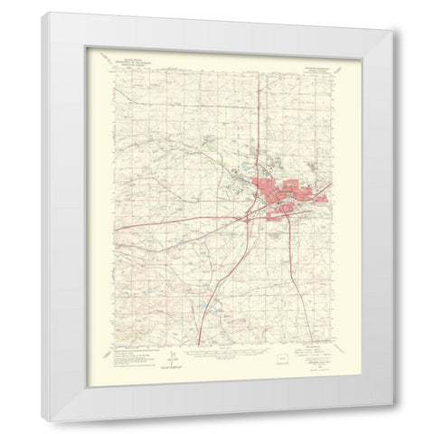 Cheyenne Wyoming Colorado Quad - USGS 1964 White Modern Wood Framed Art Print by USGS