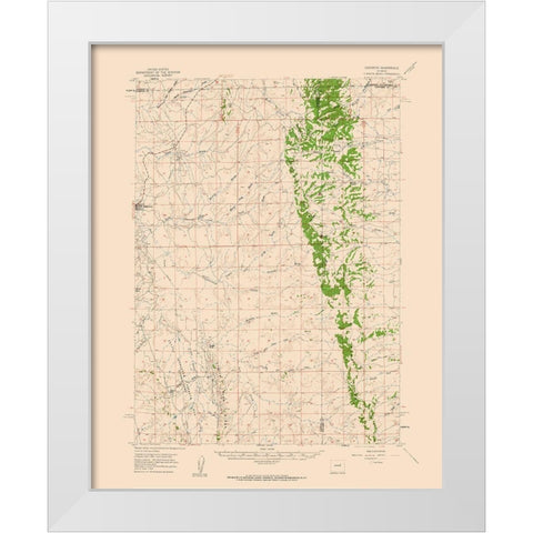 Edgerton Wyoming Quad - USGS 1959 White Modern Wood Framed Art Print by USGS