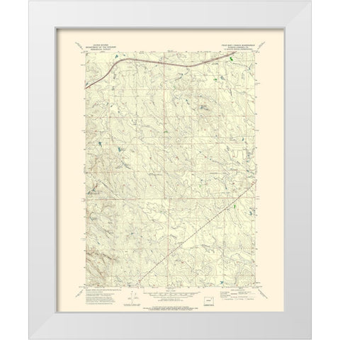 Four Bar Ranch Wyoming Quad - USGS 1971 White Modern Wood Framed Art Print by USGS