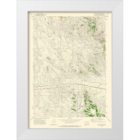 Fortin Draw Wyoming Quad - USGS 1971 White Modern Wood Framed Art Print by USGS