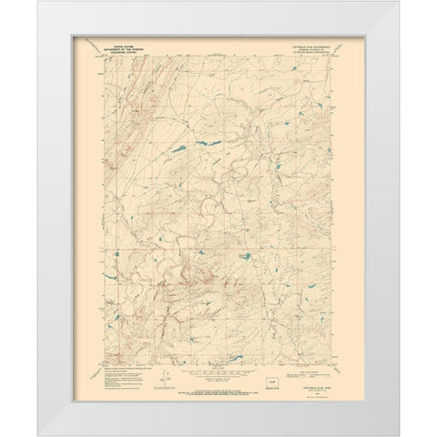 Fiftymile Flat Wyoming Quad - USGS 1968 White Modern Wood Framed Art Print by USGS