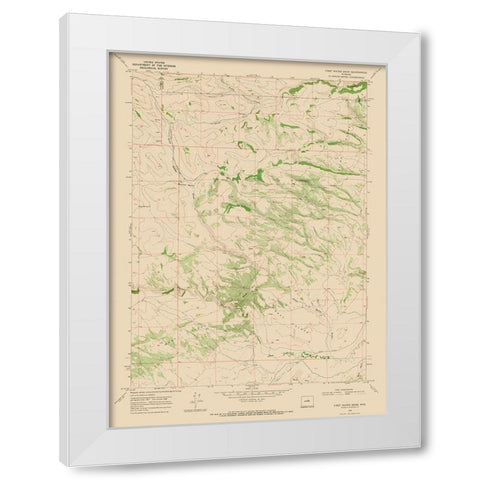 First Water Draw Wyoming Quad - USGS 1968 White Modern Wood Framed Art Print by USGS