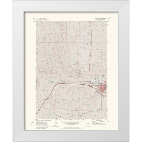 West Gillette Wyoming Quad - USGS 1971 White Modern Wood Framed Art Print by USGS