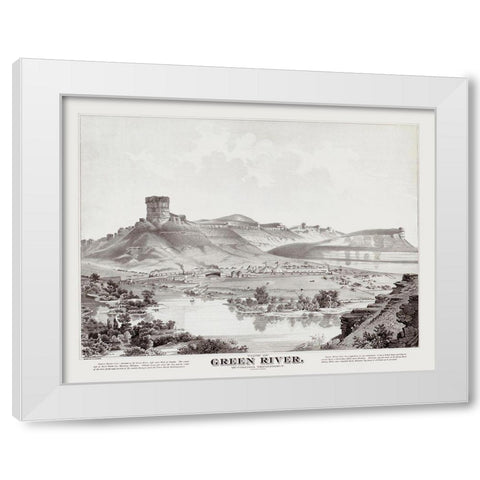 Green River Wyoming - Glover 1875 White Modern Wood Framed Art Print by Glover