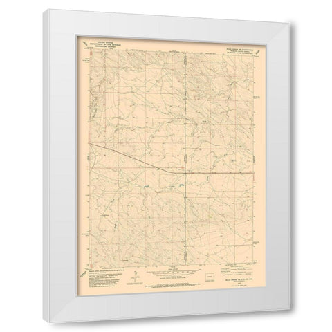 Mule Creek Wyoming Quad - USGS 1978 White Modern Wood Framed Art Print by USGS