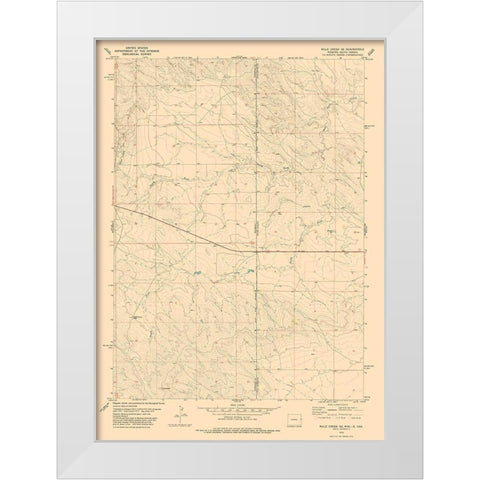 Mule Creek Wyoming Quad - USGS 1978 White Modern Wood Framed Art Print by USGS