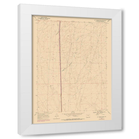 Mc Pherson Draw Wyoming Quad - USGS 1968 White Modern Wood Framed Art Print by USGS