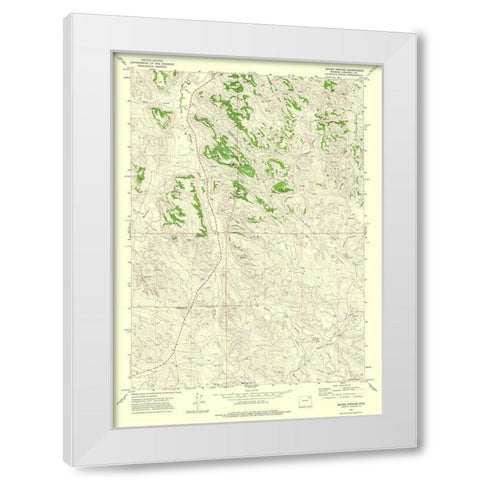 Moyer Springs Wyoming Quad - USGS 1971 White Modern Wood Framed Art Print by USGS