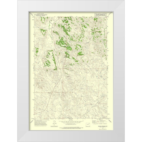 Moyer Springs Wyoming Quad - USGS 1971 White Modern Wood Framed Art Print by USGS