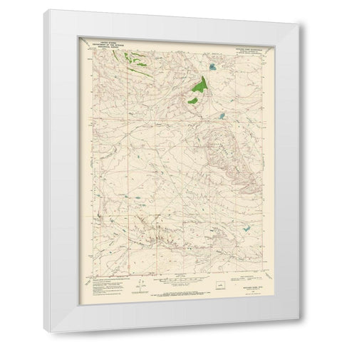 Notches Dome Wyoming Quad - USGS 1968 White Modern Wood Framed Art Print by USGS