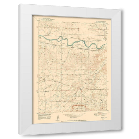 Orpha Wyoming Quad - USGS 1950 White Modern Wood Framed Art Print by USGS