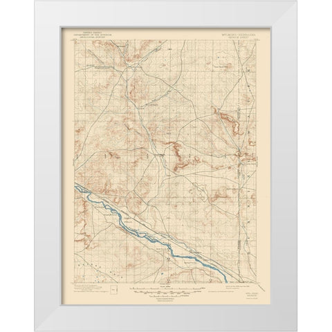 Patrick Wyoming Sheet - USGS 1946 White Modern Wood Framed Art Print by USGS