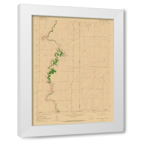 Pine Bluffs Wyoming Quad - USGS 1963 White Modern Wood Framed Art Print by USGS