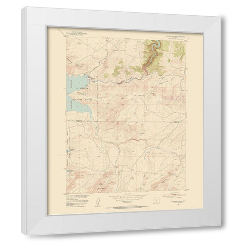 Pathfinder Dam Wyoming Quad - USGS 1951 White Modern Wood Framed Art Print by USGS