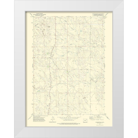 Pleasantdale Wyoming Quad - USGS 1971 White Modern Wood Framed Art Print by USGS