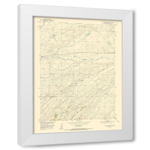Pine Mountain Wyoming Quad - USGS 1951 White Modern Wood Framed Art Print by USGS