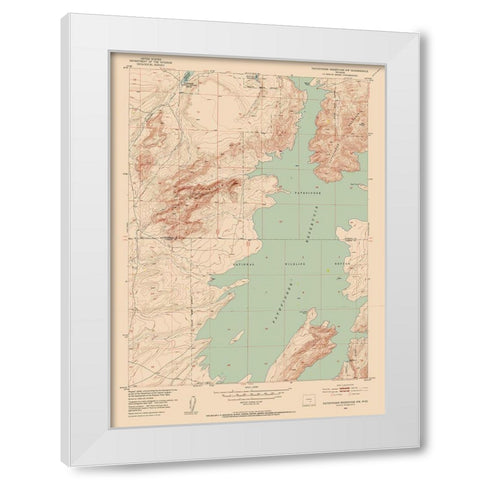 Pathfinder Reservoir Wyoming Quad - USGS 1951 White Modern Wood Framed Art Print by USGS