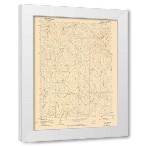 Provence Ranch Wyoming Quad - USGS 1961 White Modern Wood Framed Art Print by USGS